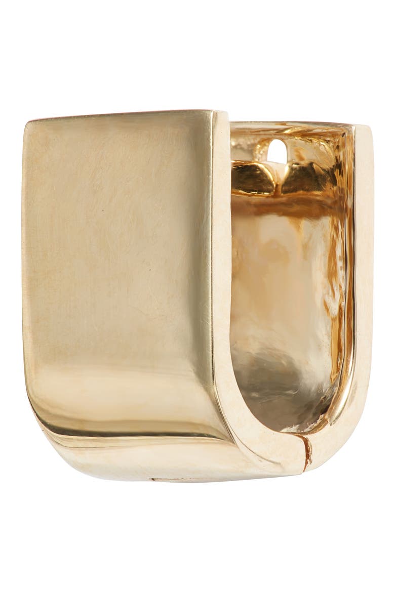 Wide Flat Huggie Hoop Earrings (Nordstrom Exclusive), Alternate, color, YELLOW GOLD