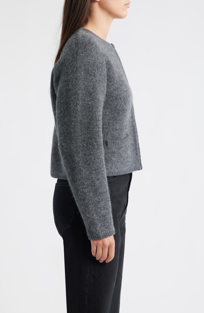 Lofty Crochet Detail Wool & Cashmere Zip Cardigan