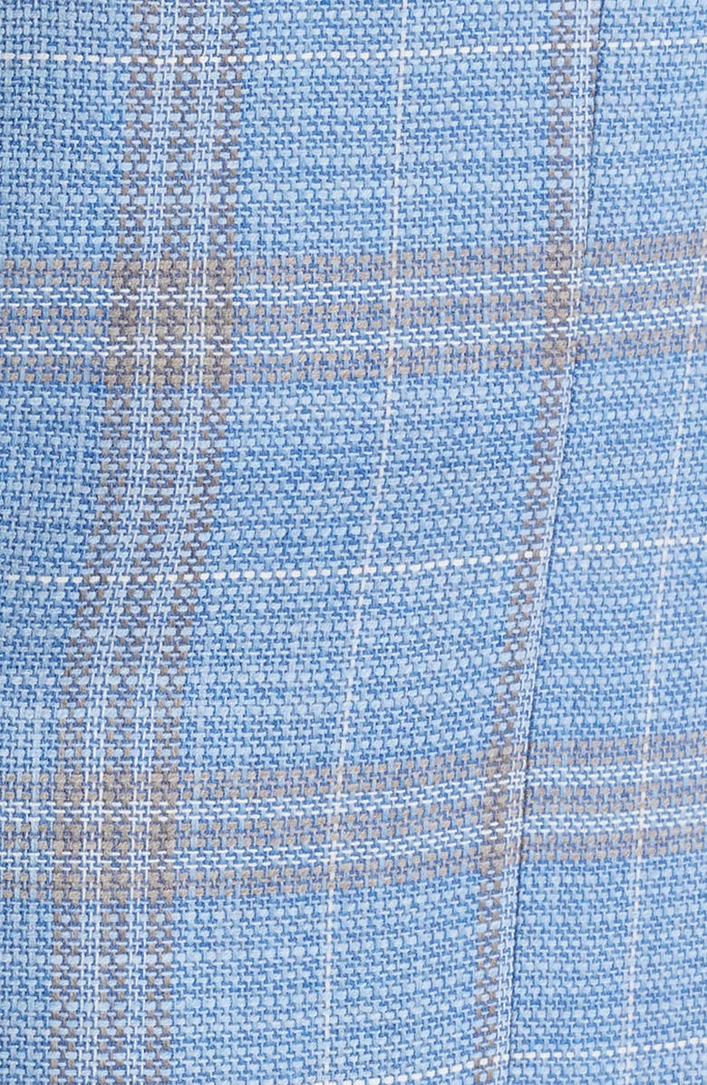 Jack Victor Midland Contemporary Fit Plaid Slub Wool Sport Coat, Alternate, color, Light Blue