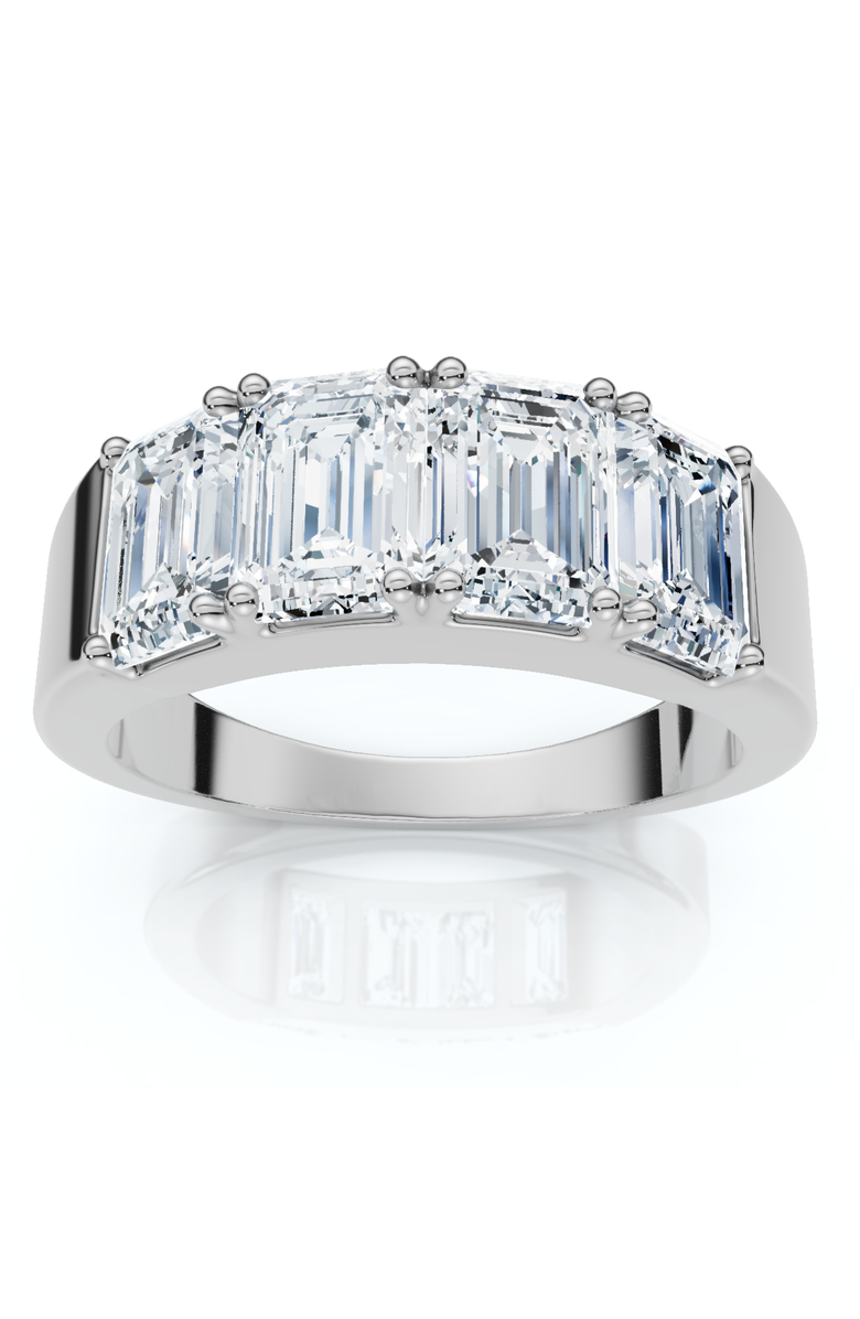 Bliss Diamond 2 1/4Ct Tetrad Diamond Ring Emerald Cut Anniversary Band 14k Gold/Pt Lab Grown, Main, color, 