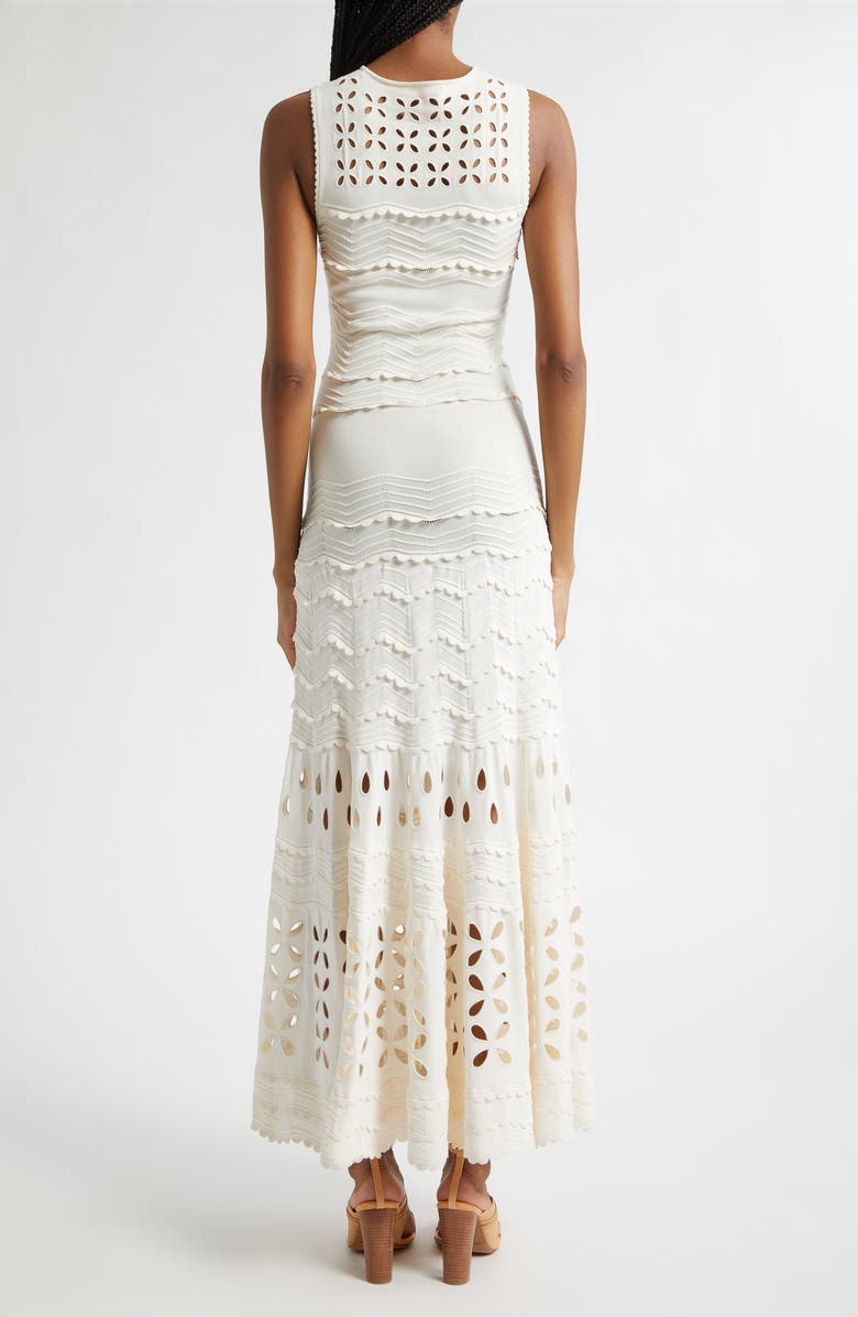 Ulla Johnson Lakshmi Eyelet Scallop Trim Midi Dress, Alternate, color, Cowrie