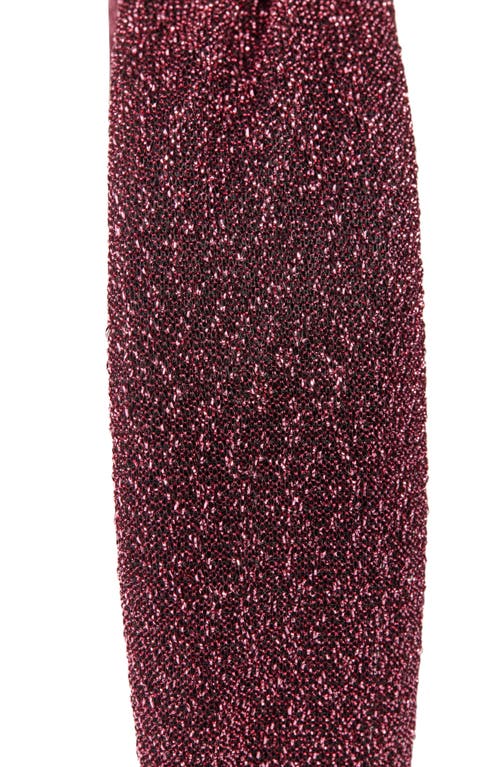 Tasha Knotted Metallic Headband In Pink Metallic