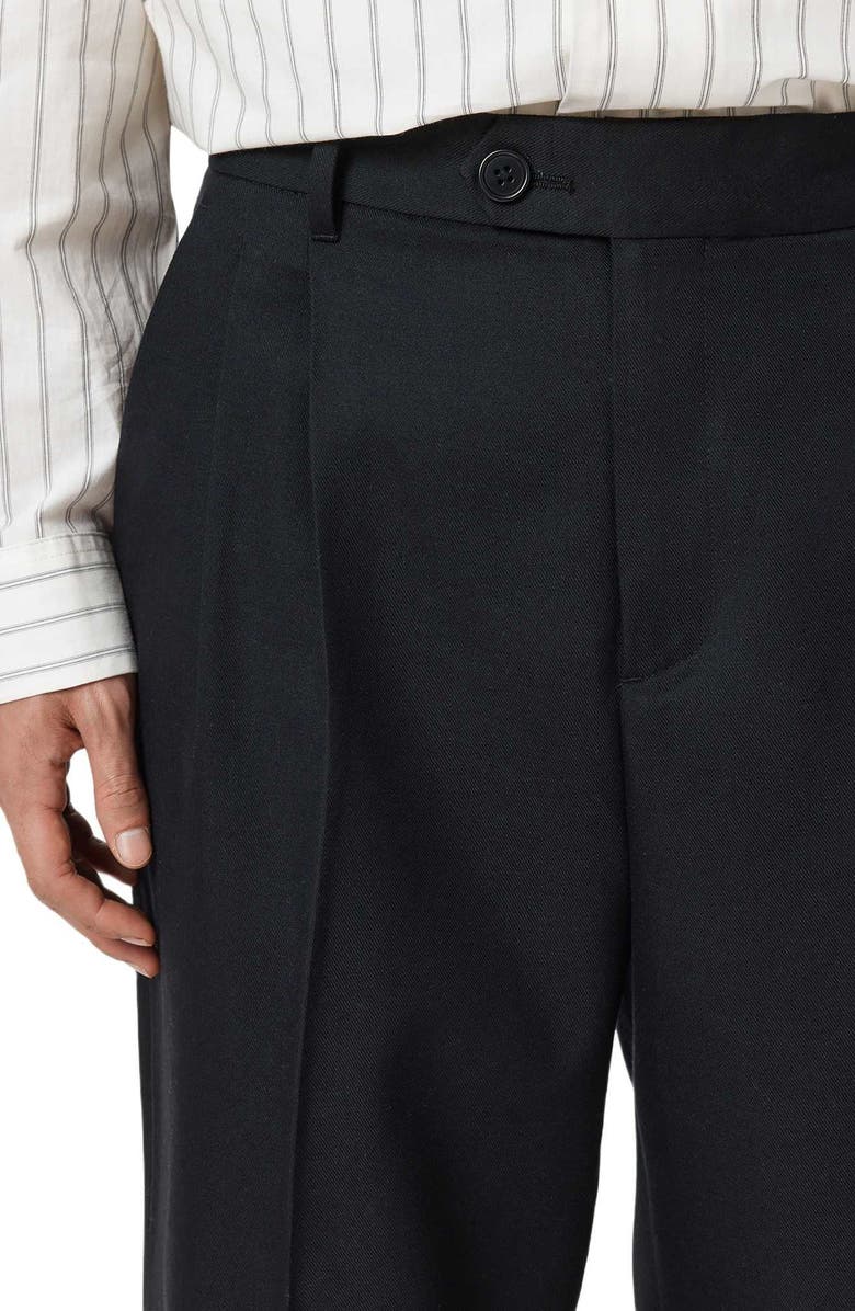 AllSaints Tallis Pleated Straight Leg Pants, Alternate, color, Black