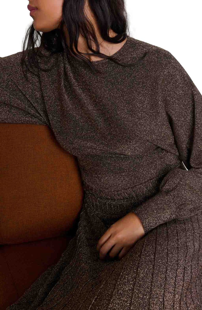 maje Shiny knit maxi dress, Alternate, color,
