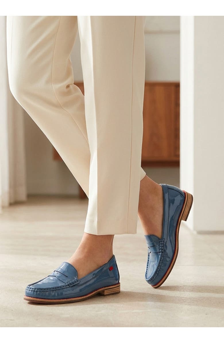 Marc Joseph New York East Village Patent Leather Penny Loafer, Alternate, color, Atlantic Blue Patent