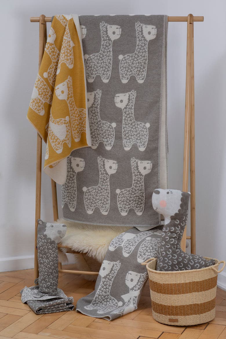 Carla Alpaca Baby Blanket, Alternate, color, Smoke