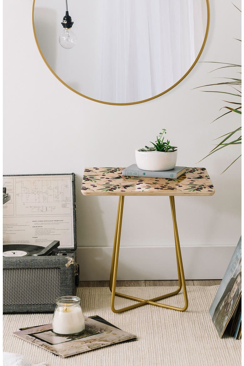 Olivia Sprig Side Table, Alternate, color, BLACK