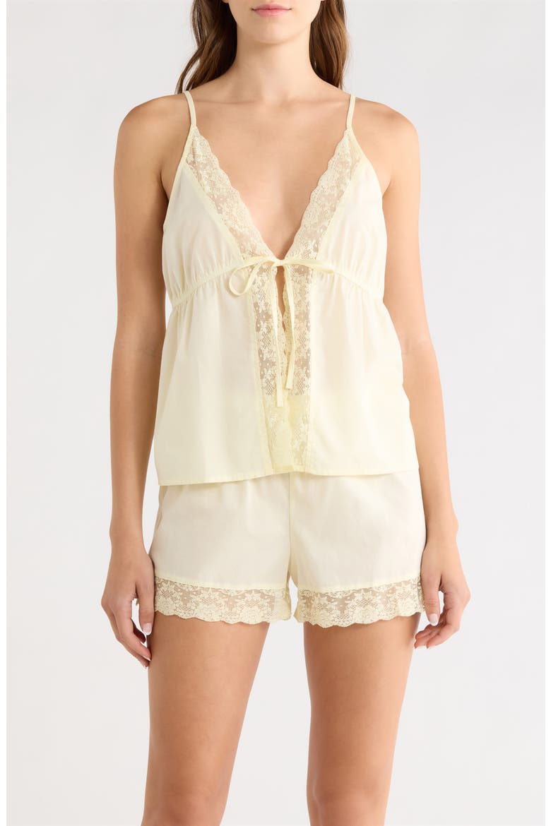Flirty Short Cotton Pajamas, Main, color, YELLOW SORBET