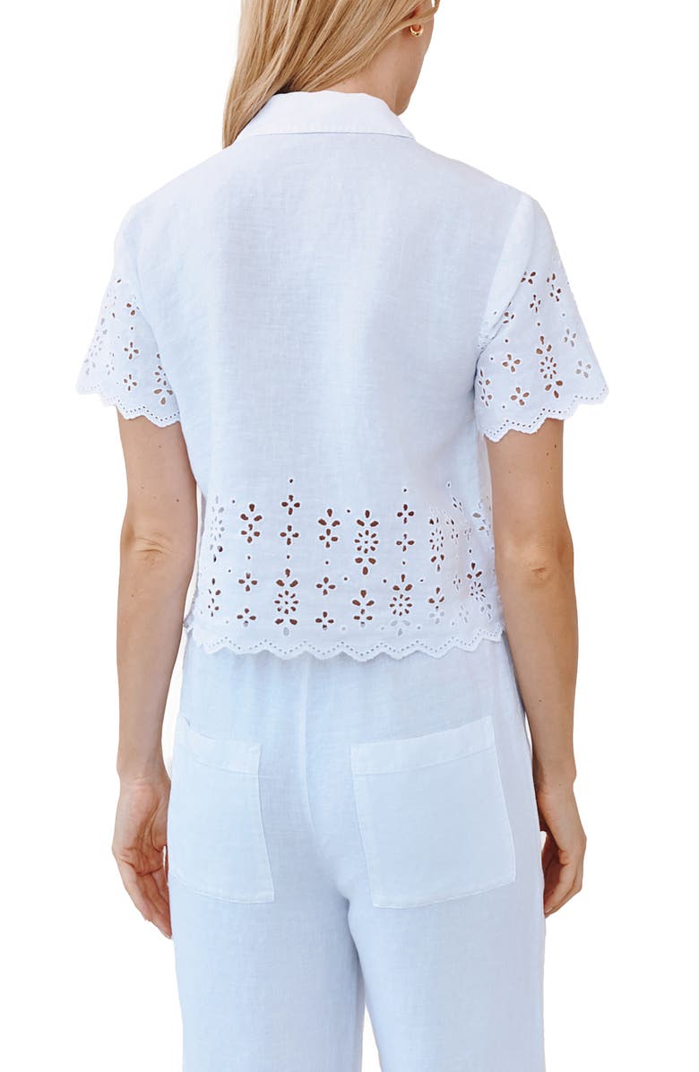Bella Dahl Embroidered Boxy Shirt, Alternate, color, White