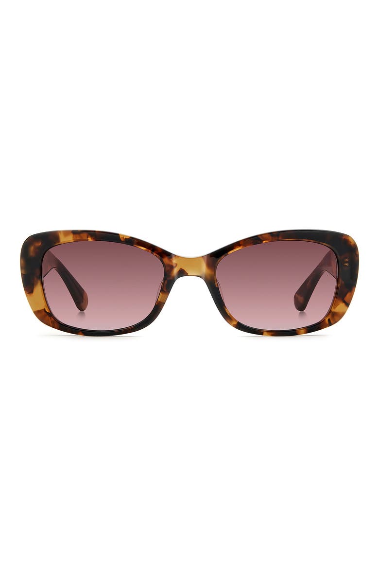 Beryl 53mm Gradient Rectangular Sunglasses, Main, color, HAVANA/ BURGUNDYSH