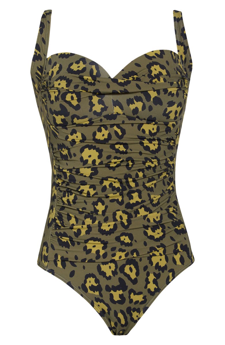 Betsey Johnson Ruched One-Piece Swimsuit, Alternate, color, 