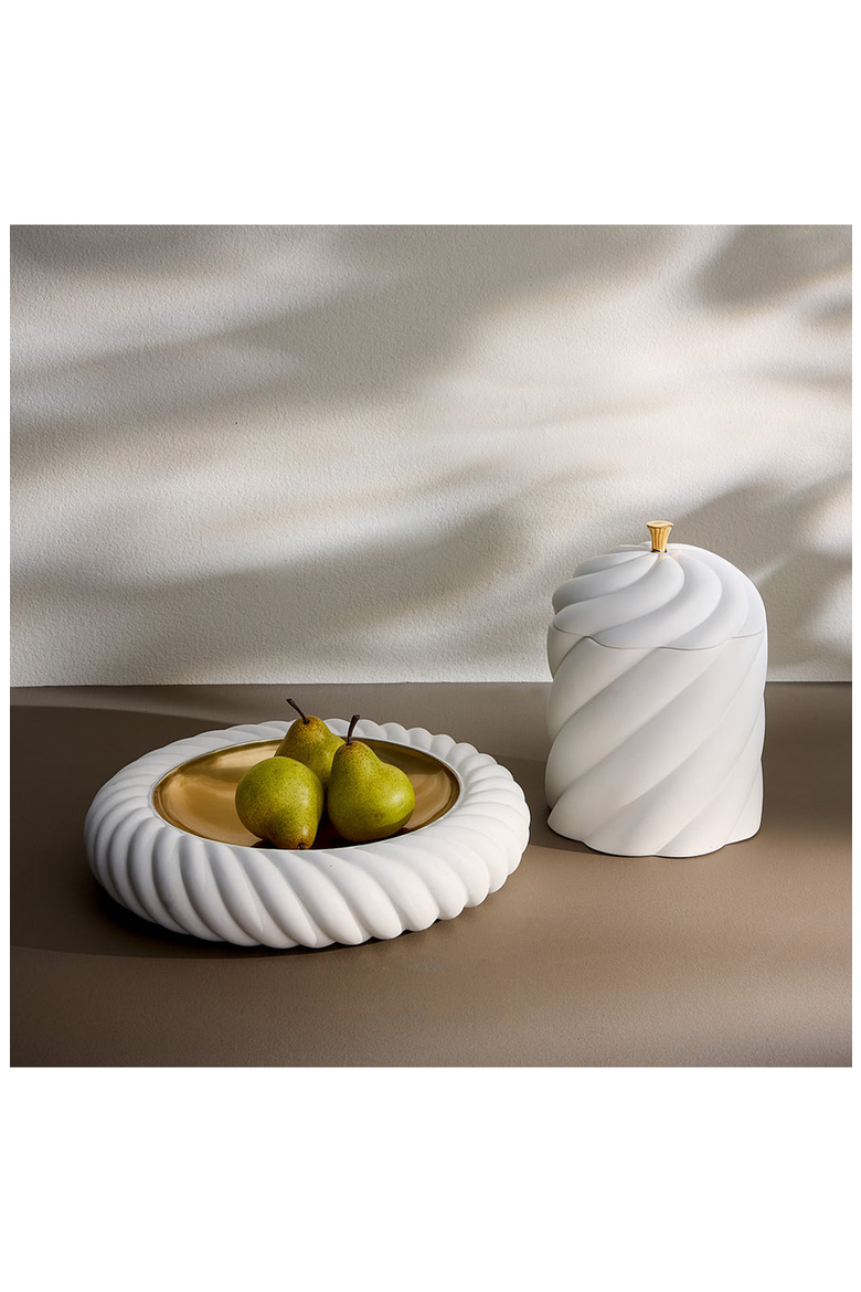 Geneva Decorative Bowl, Alternate, color, White / Gold