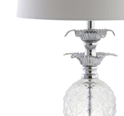 Jonathan Y Jane 24" Glass Led Table Lamp, Clear/chrome In Clear/chrome
