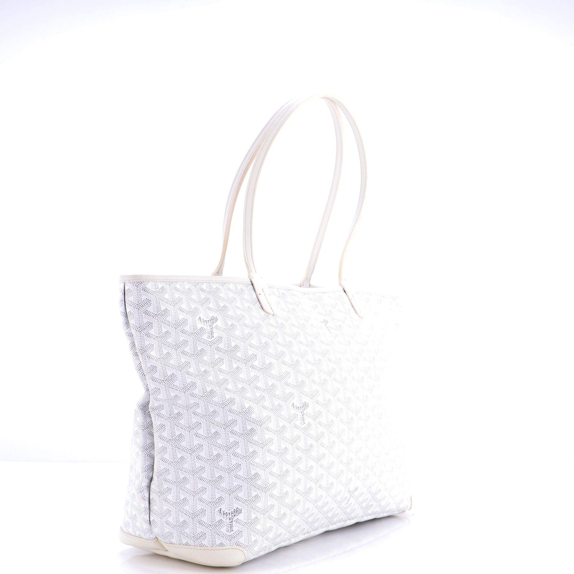 Pre-Owned Goyard Artois Tote Coated Canvas MM, Alternate, color, White
