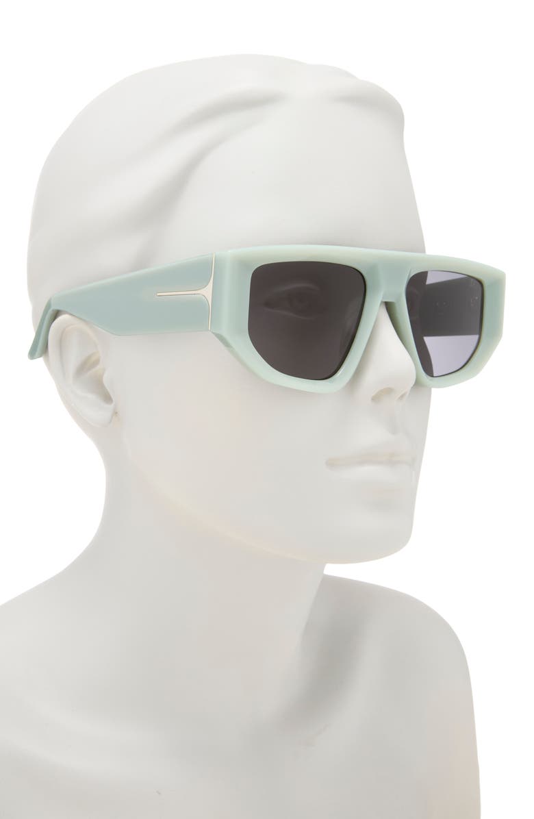 DEZI Backtrack 55mm Flat Top Sunglasses, Alternate, color, Jade / Dark Smoke