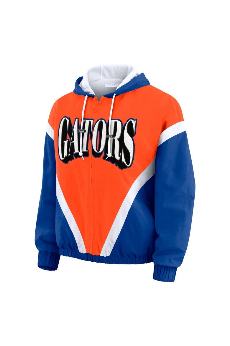 Women's WEAR by Erin Andrews Orange/Royal Florida Gators Colorblock Full-Zip Hoodie Windbreaker Jacket, Alternate, color, Orange