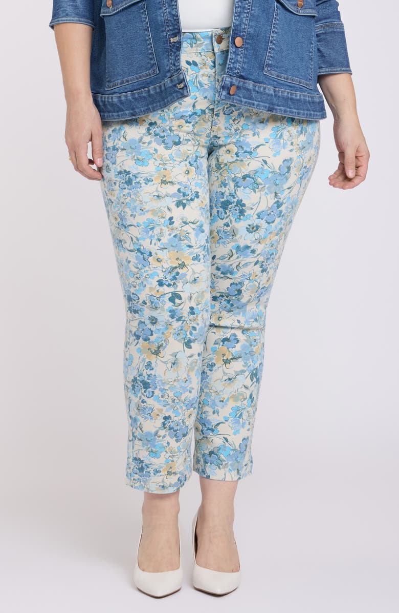 NYDJ Sheri Slim Ankle Jeans, Main, color, Blue Blooms