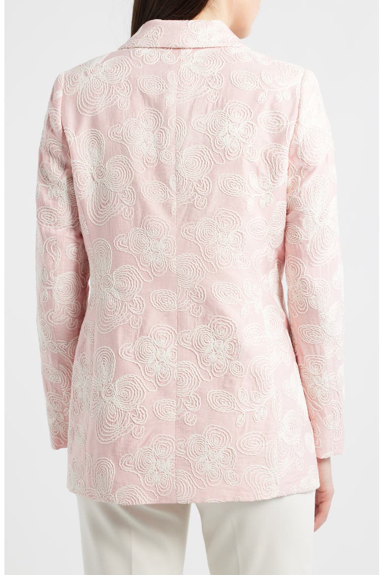 Floral Embroidered Open Front Shawl Collar Blazer, Alternate, color, ROSE WATER/WHITE DOVE