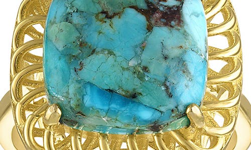 Fzn Composite Turquoise Ring In Gold