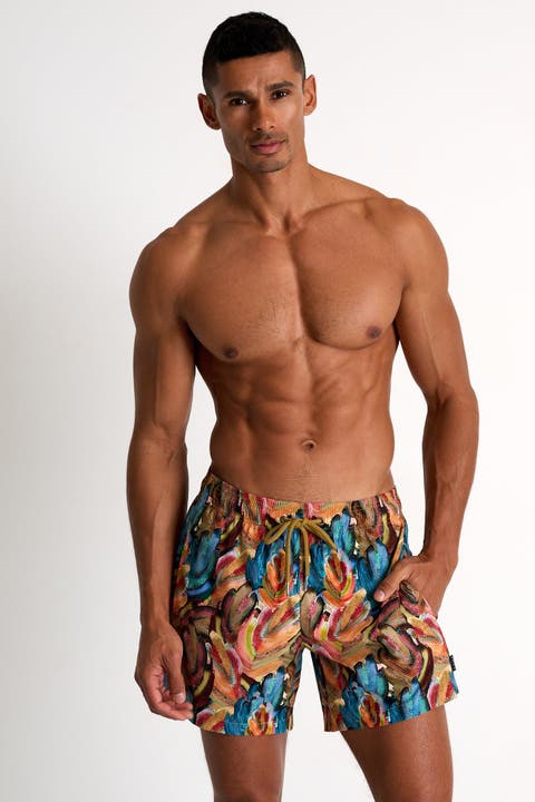 Classic fit stretch swim trunks