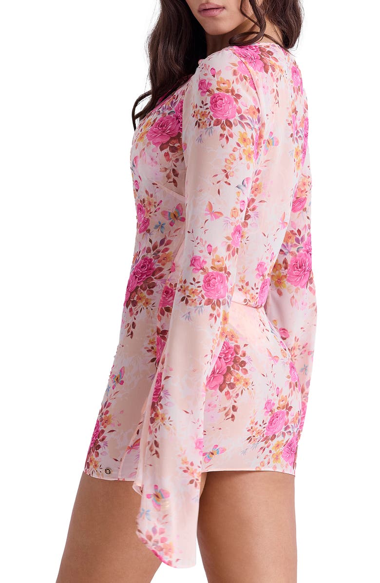 HOUSE OF CB Oceana-A Sheer Long Sleeve Cover-Up Minidress, Alternate, color,