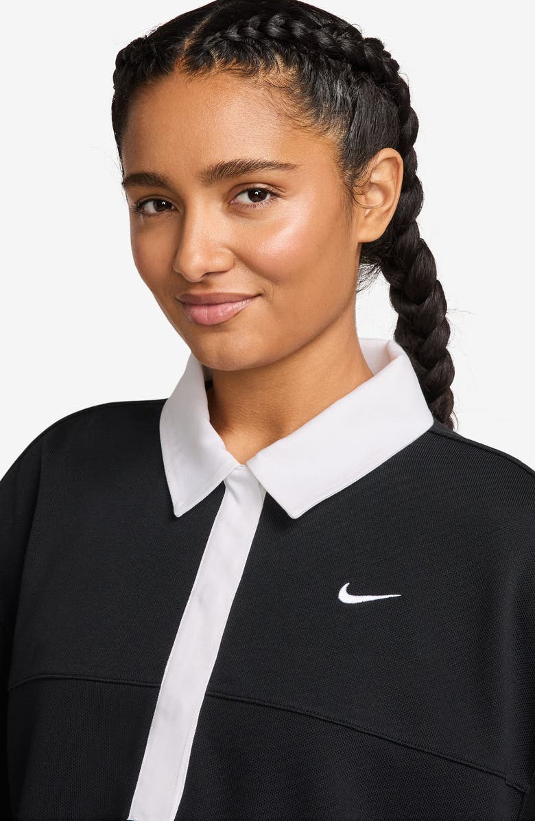 Nike Sportswear Oversize Polo, Alternate, color, Black/ Black/ White/ White