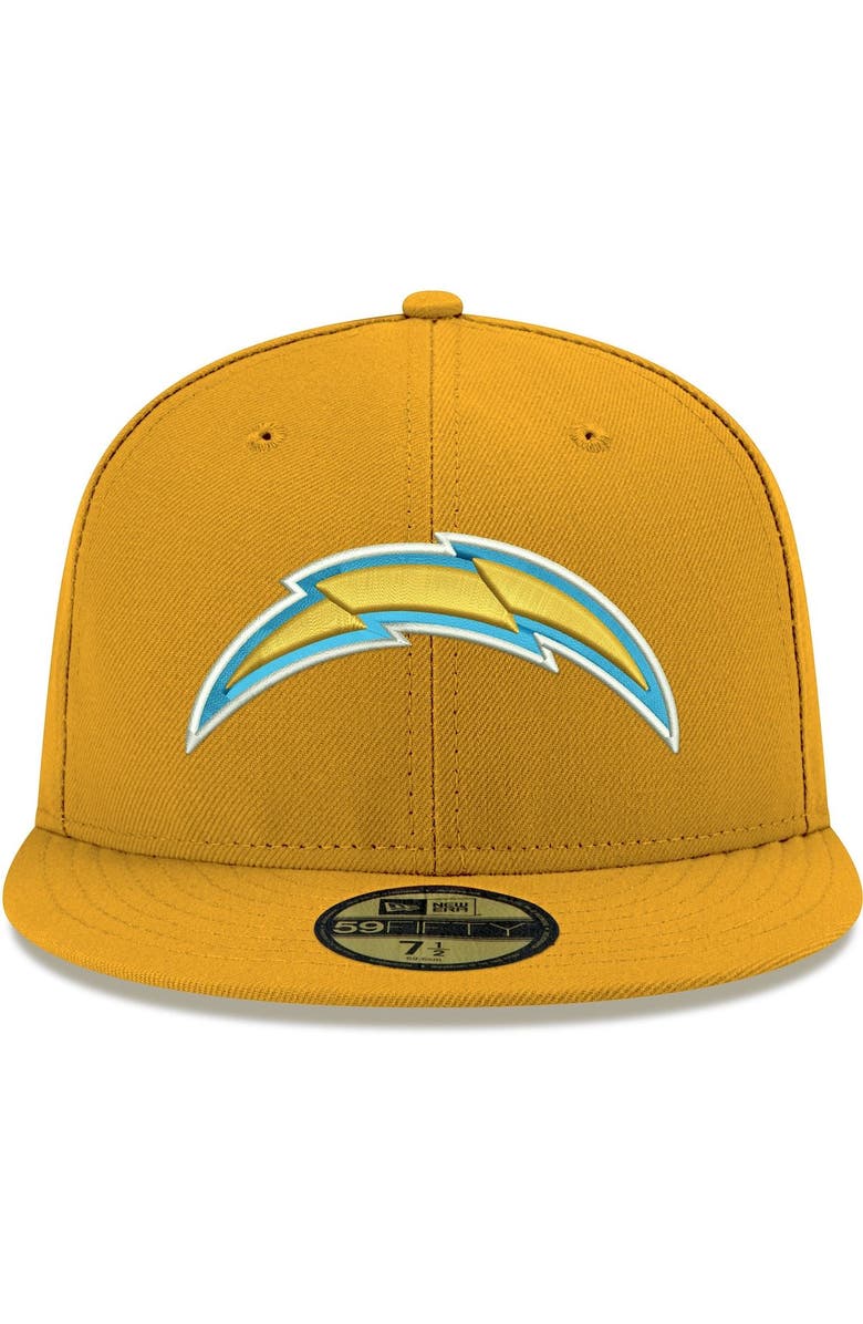 New Era Men's New Era Gold Los Angeles Chargers Omaha 59FIFTY Fitted Hat, Alternate, color,