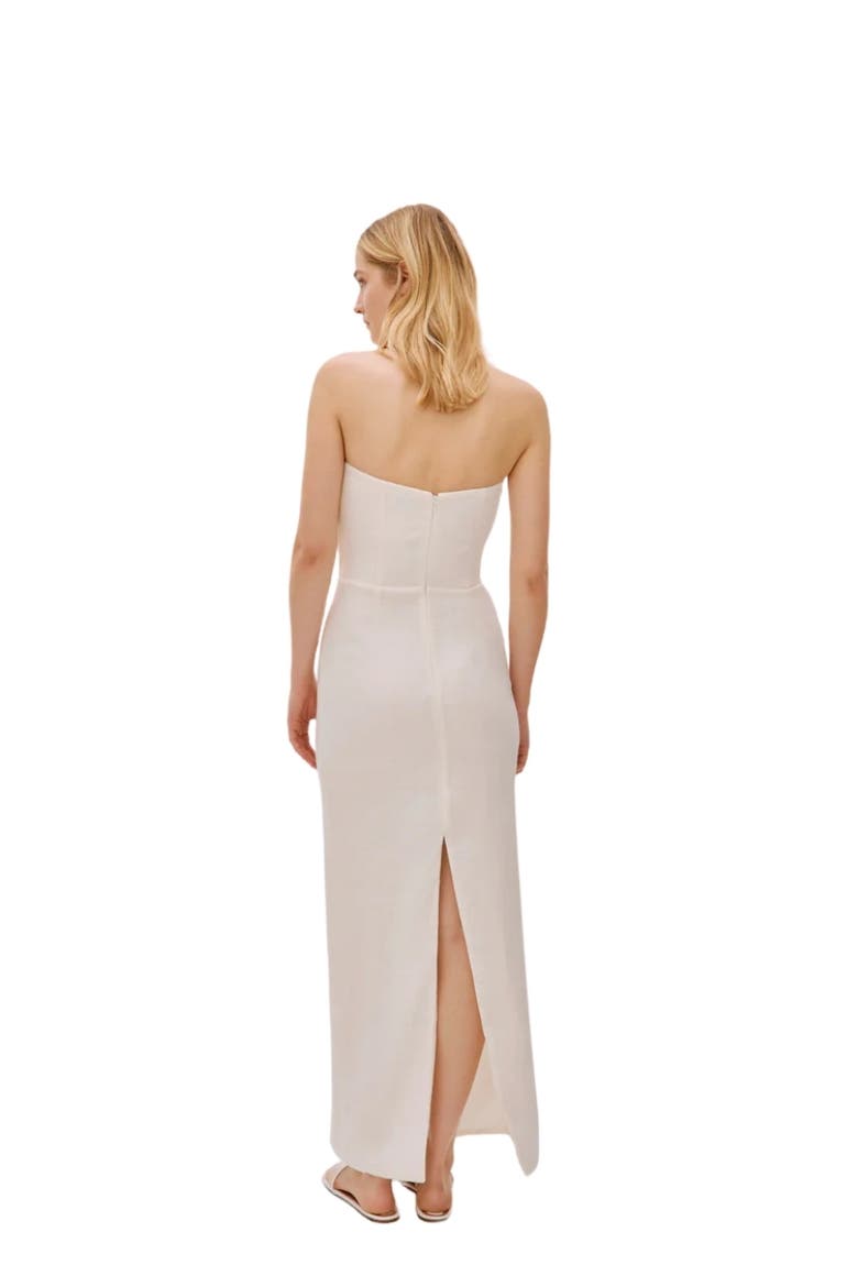Alaia Linen Twist Maxi Dress, Alternate, color, White