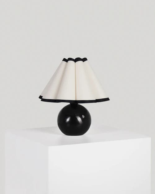Brightech Blair 10" Led Midcentury Table Lamp With Black Marble Base In Polished Black
