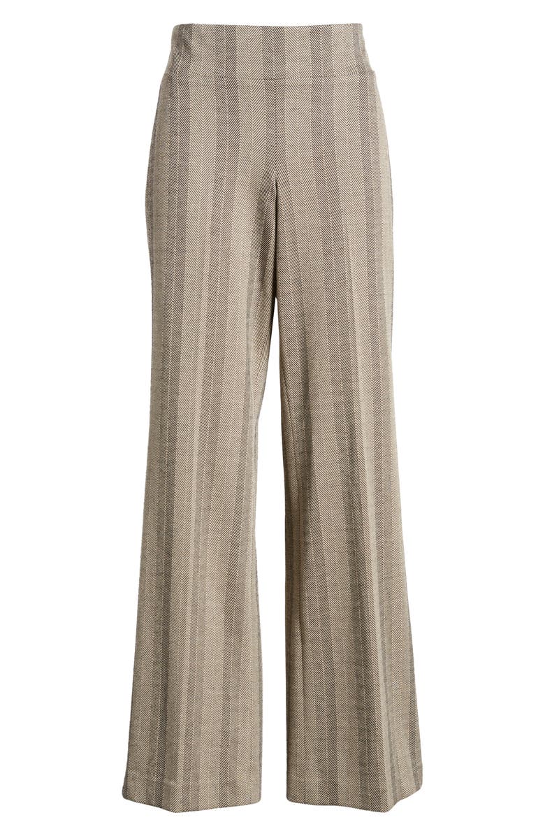 Anne Klein Herringbone Stripe Wide Leg Pants, Alternate, color, 
