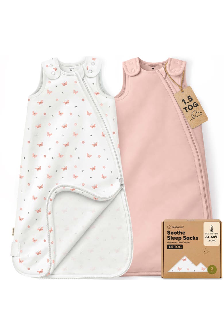 2-Pack Soothe Sleep Sacks 1.5 TOG, Main, color, Butterflies