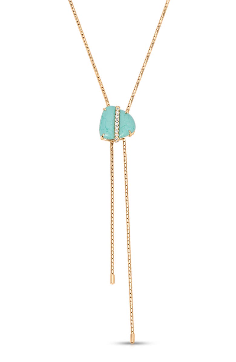 Ettika Reconstituted Turquoise Solstice Bolo Necklace, Main, color, Turquoise