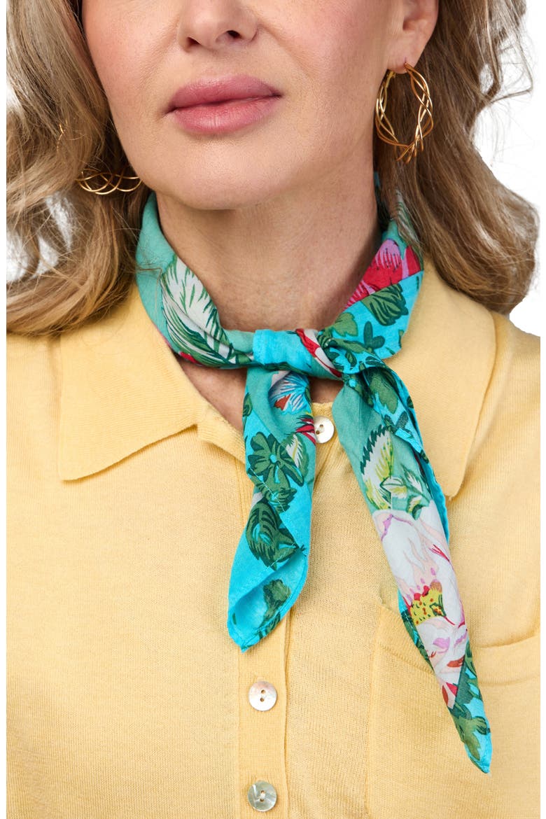 Serene Bloom Floral Print Scarf, Main, color, PASTEL GREEN