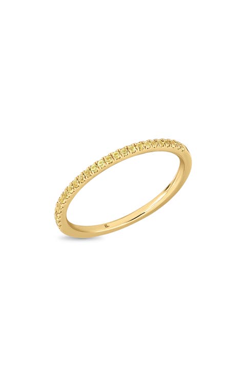 18K Gold El Mar Yellow Sapphire Stackable Ring