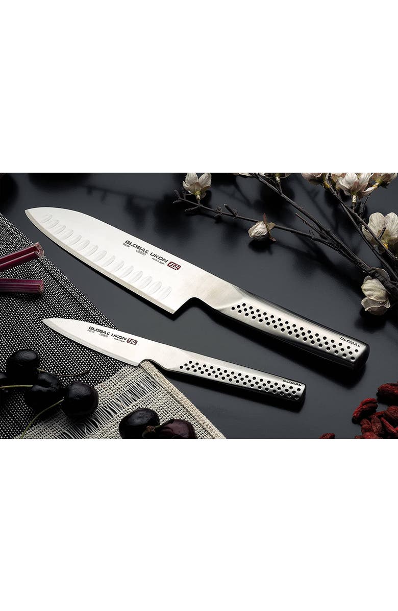 GLOBAL UKON 5" Santoku Knife, Hollow Ground, Alternate, color, Silver