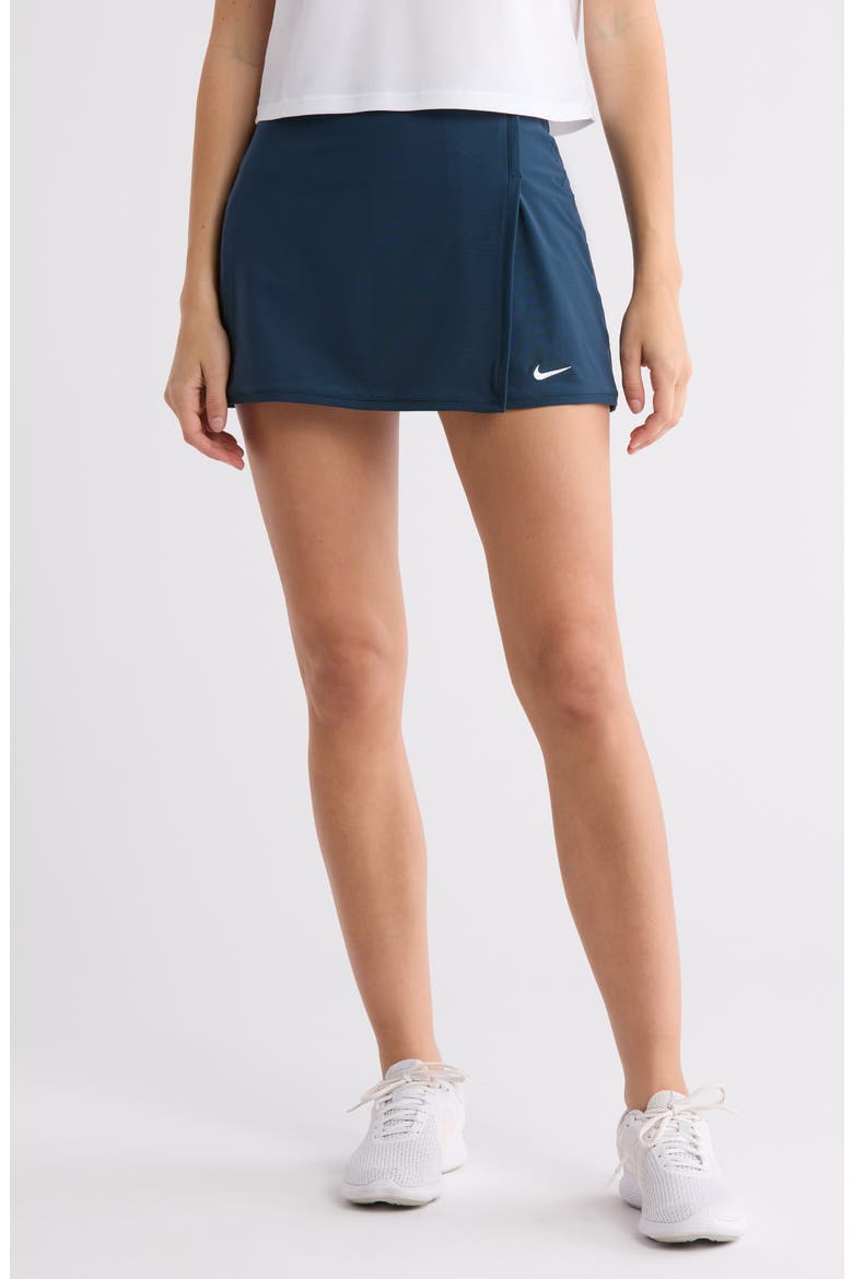 Victory Dri-FIT Straight Tennis Skort, Main, color, ARMORY NAVY/ WHITE