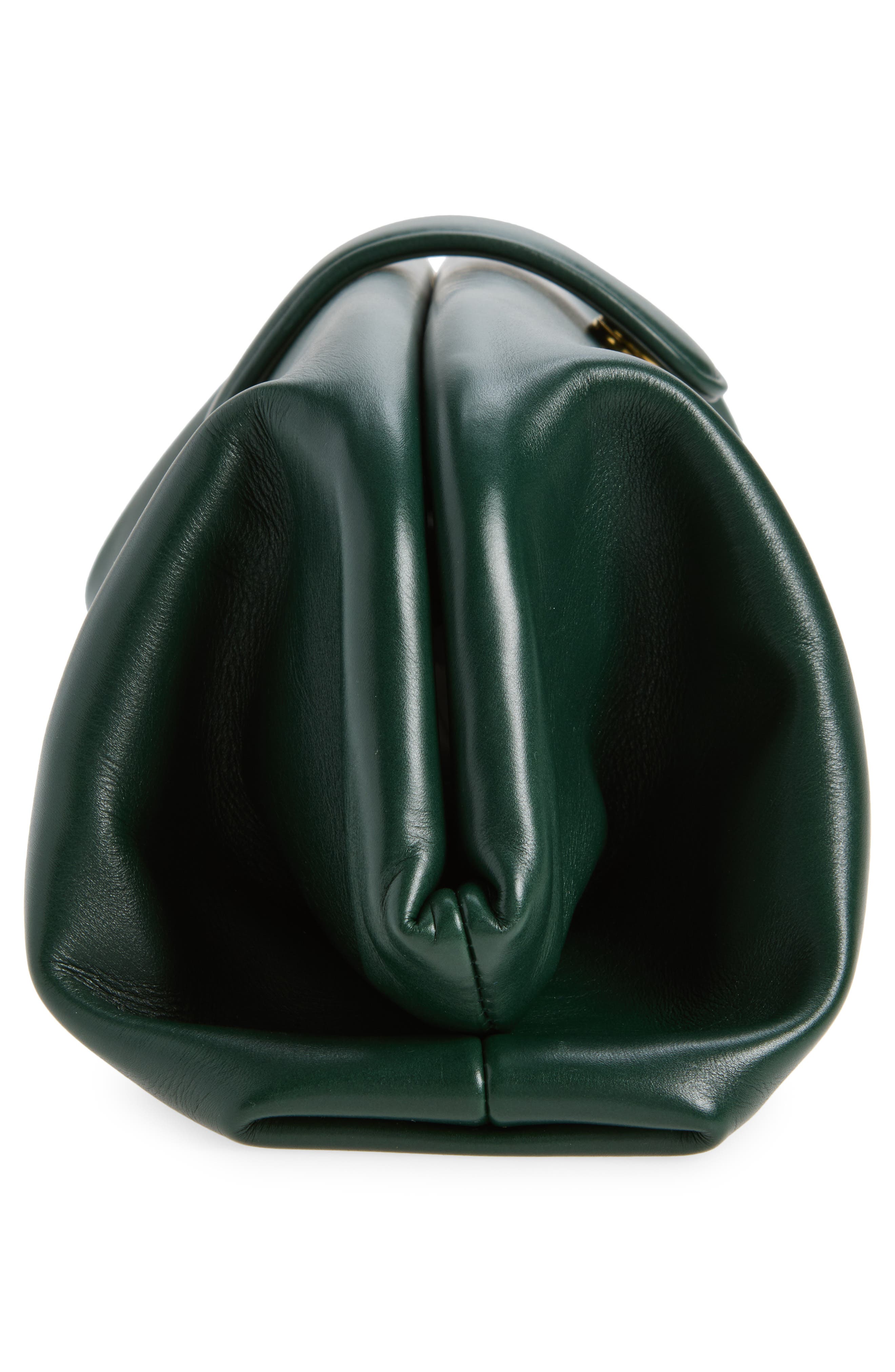Bottega Veneta Leather East/West Clutch, Alternate, color, 3270 Alpi Green-Brass