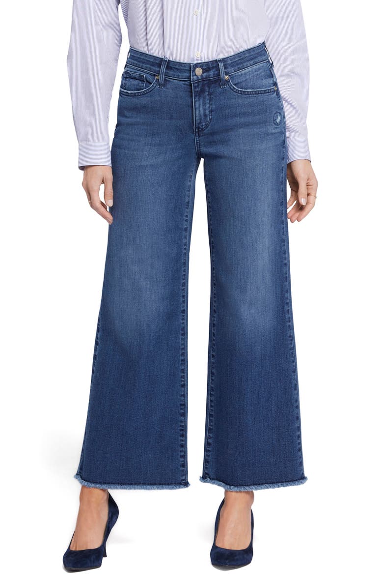 NYDJ Teresa High Waist Raw Hem Ankle Wide Leg Jeans, Main, color, 