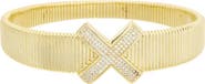 Juvell Pavé Cubic Zirconia X Bangle Bracelet
