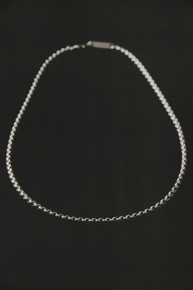 Box-chain Necklace, Alternate, color, SILVER