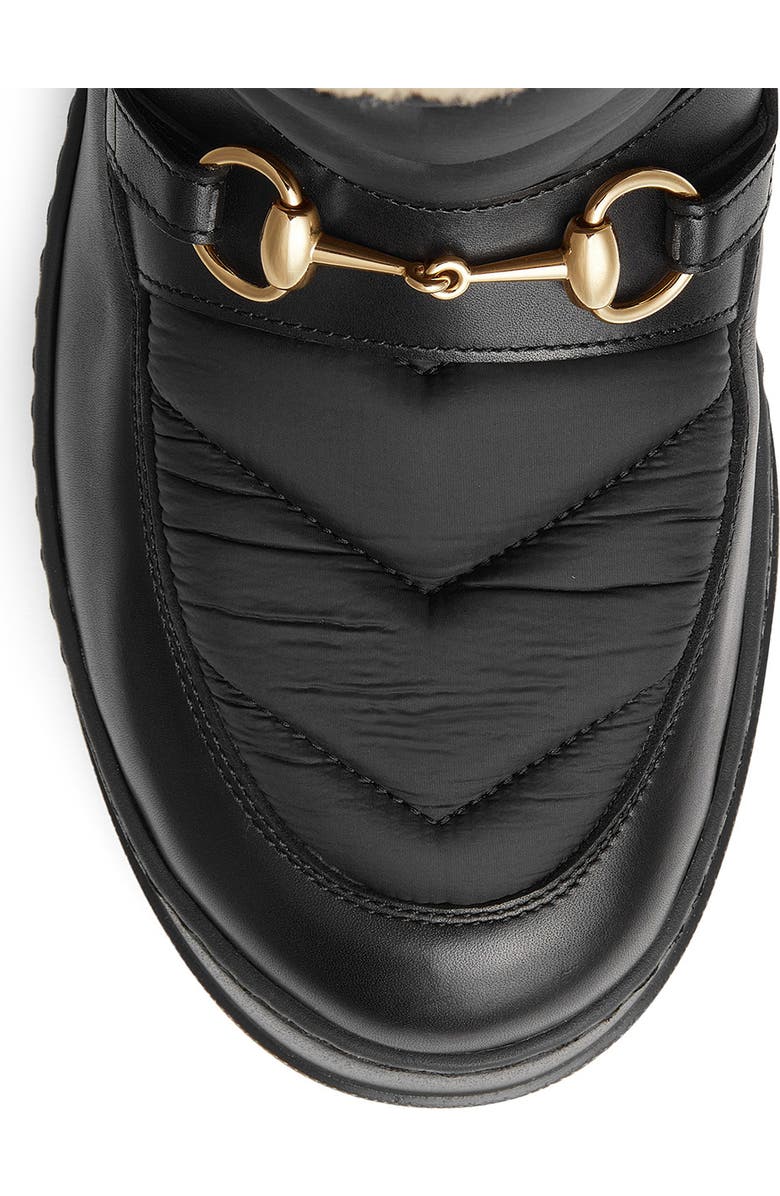 Gucci Horsebit Genuine Shearling Lined Quilted Snow Boot, Alternate, color,