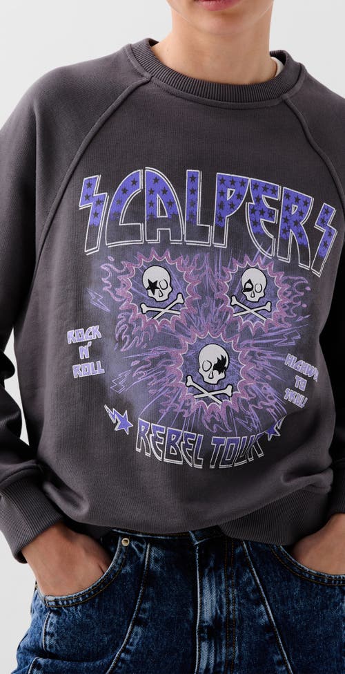 Scalpers Kiss Skull Sweater In Gray