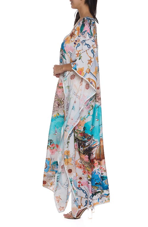 Ranee's Ranees V-neck Cotton Caftan In Multi