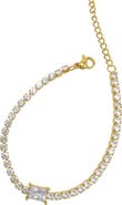 Adornia 14K Gold Plate Crystal Tennis Bracelet