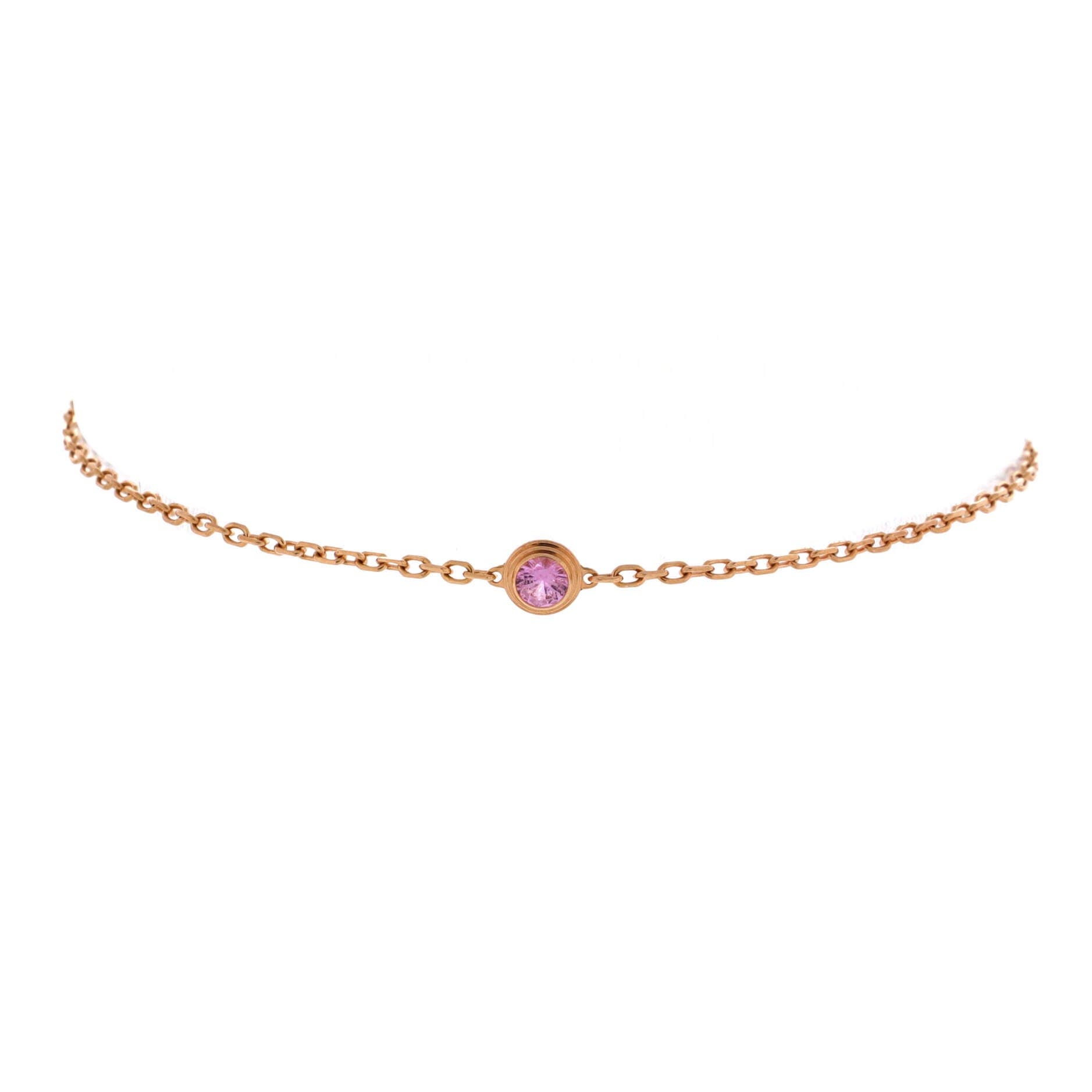 D'Amour Bracelet 18K Rose Gold with Pink Sapphire, Main, color, Metallic Gold