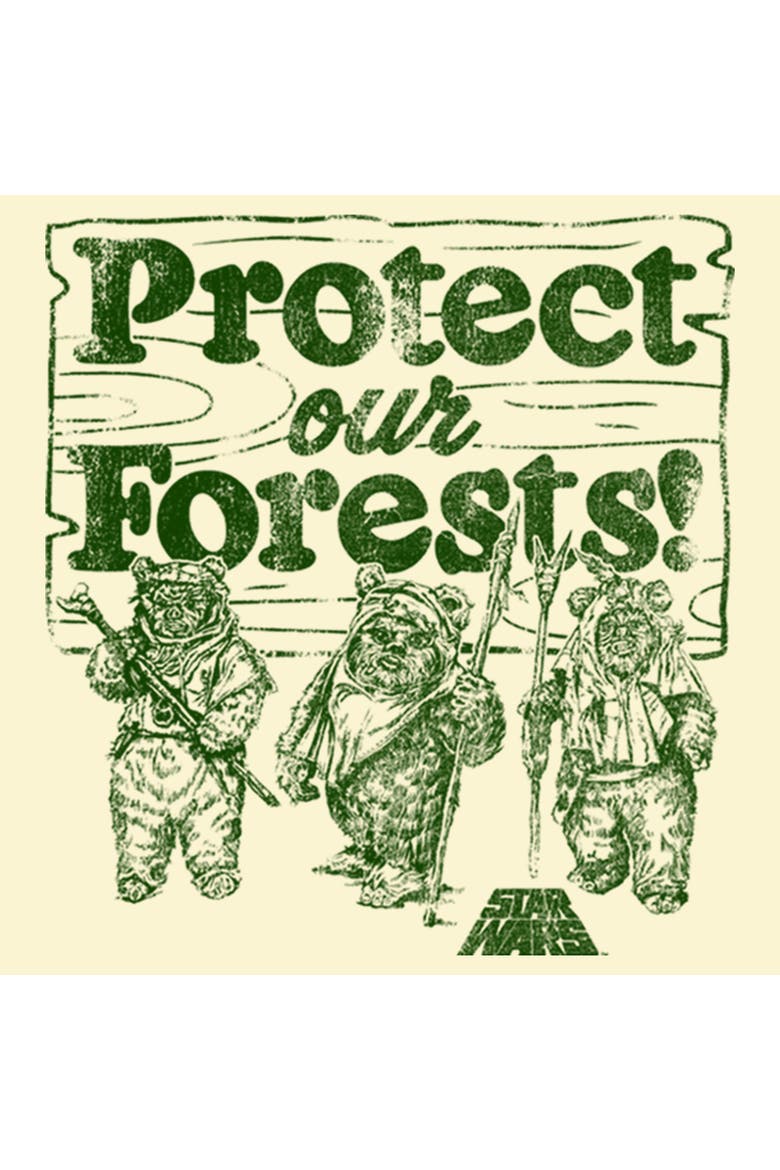 Men's Ewok Protect Our Forests Short Sleeve Graphic T-Shirt, Alternate, color, Cream