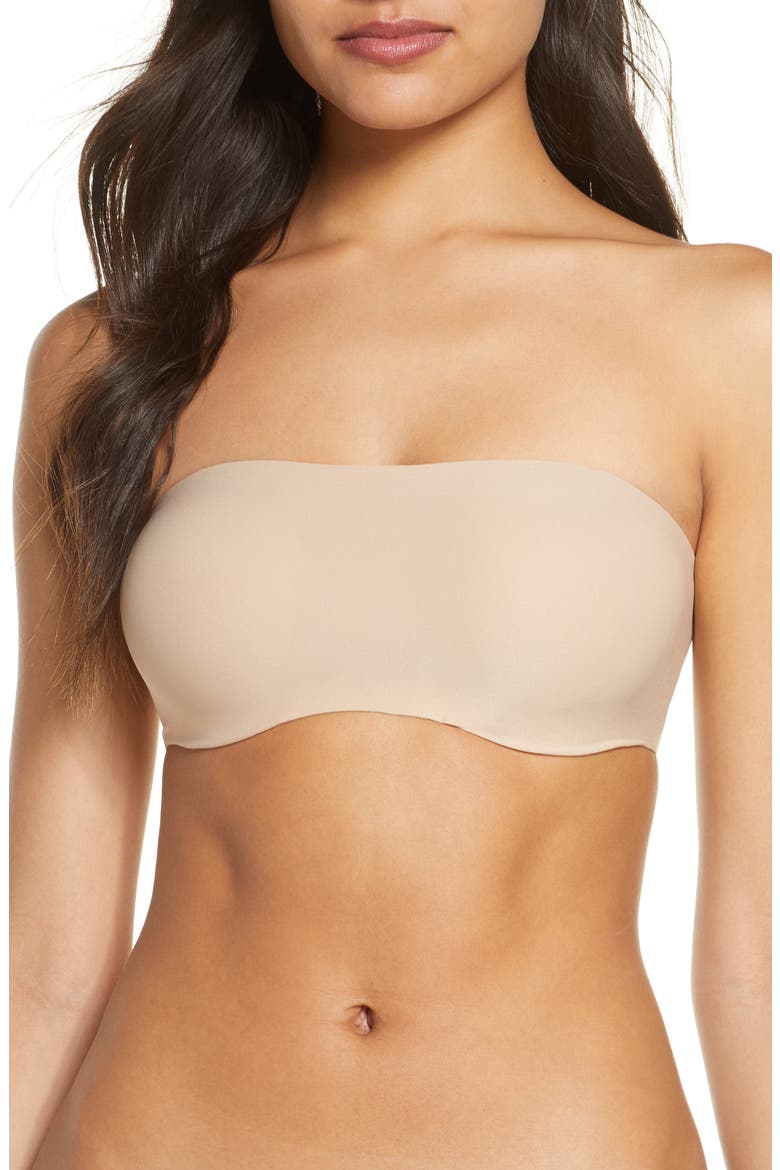 Soft Stretch Padded Bandeau Bralette, Main, color, ULTRA NUDE