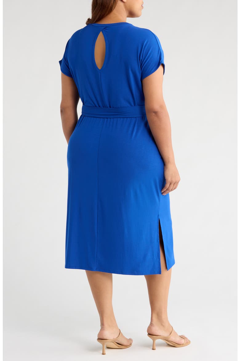 Divine Tie Belt Jersey T-Shirt Dress, Alternate, color, ULTRAMARINE