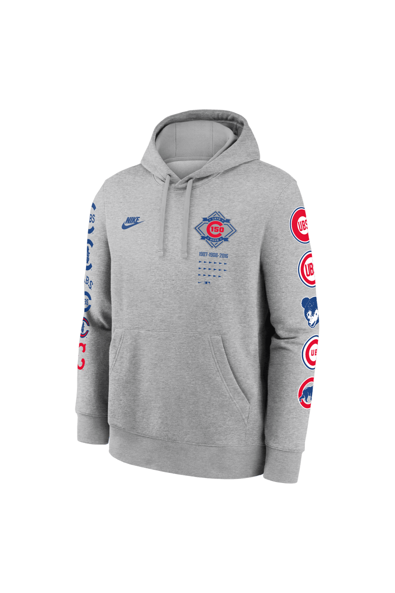 Men's Nike  Heather Gray Chicago Cubs 150th Anniversary Club Hoodie, Alternate, color, Heather Gray