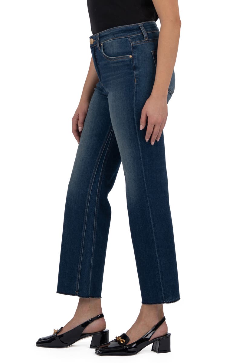 KUT from the Kloth Kelsey High Waist Raw Hem Ankle Kick Flare Jeans, Alternate, color, Irreproachable